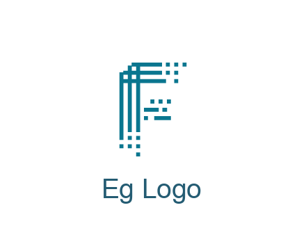 lines forming letter F with pixels