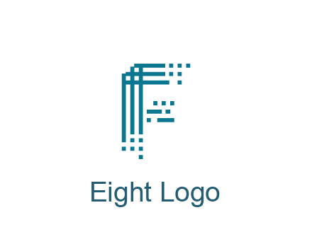 lines forming letter F with pixels