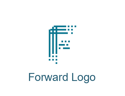 lines forming letter F with pixels