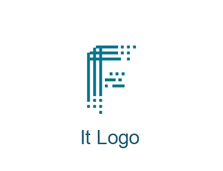 lines forming letter F with pixels