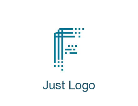 lines forming letter F with pixels