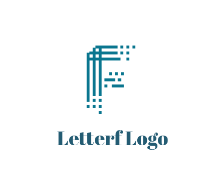 lines forming letter F with pixels