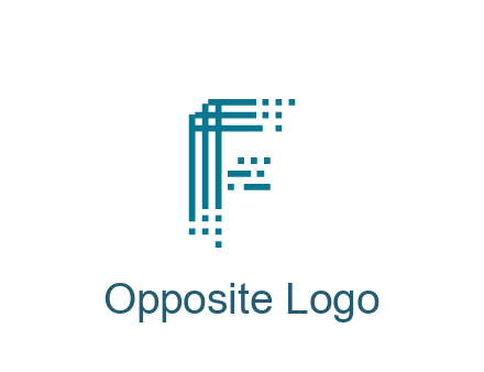 lines forming letter F with pixels