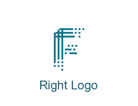 lines forming letter F with pixels