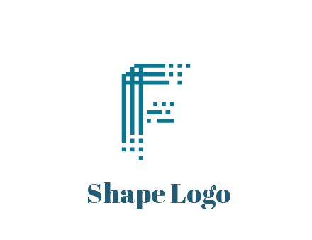 lines forming letter F with pixels