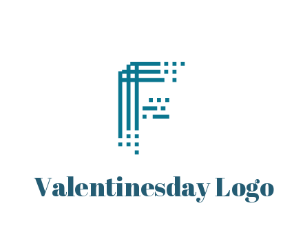 lines forming letter F with pixels