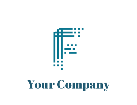 lines forming letter F with pixels