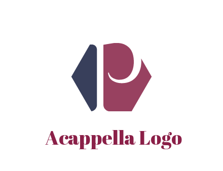 negative spacing letter P in hexagon shape