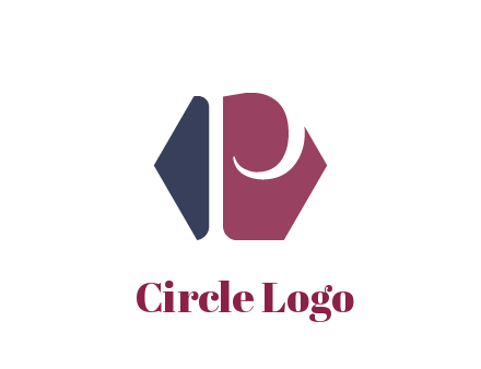 negative spacing letter P in hexagon shape