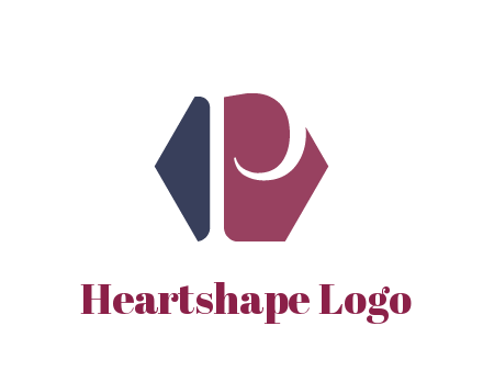 negative spacing letter P in hexagon shape