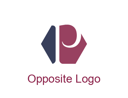 negative spacing letter P in hexagon shape