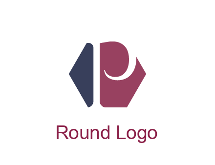 negative spacing letter P in hexagon shape