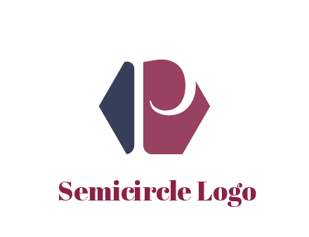 negative spacing letter P in hexagon shape