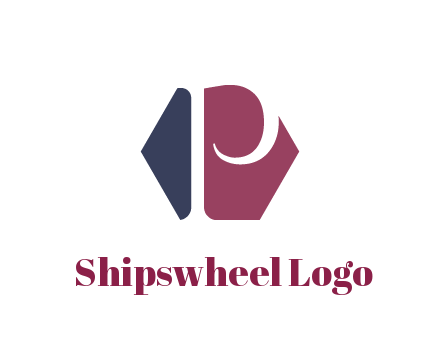 negative spacing letter P in hexagon shape