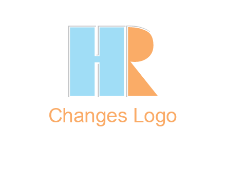 abstract shape letter H and letter R