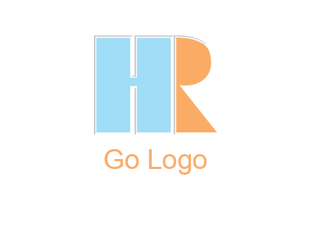 abstract shape letter H and letter R