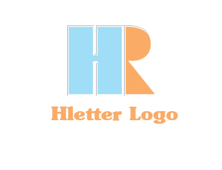 abstract shape letter H and letter R