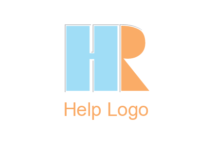 abstract shape letter H and letter R