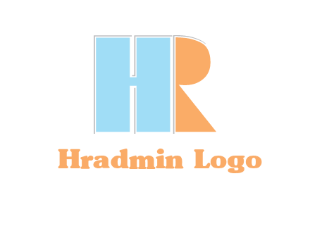 abstract shape letter H and letter R