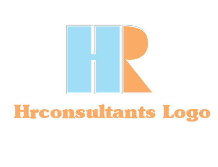 abstract shape letter H and letter R