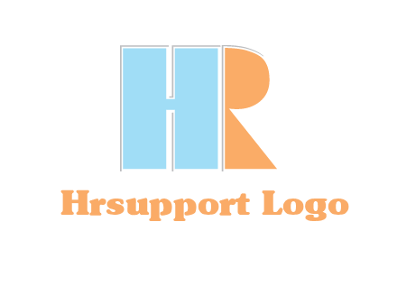 abstract shape letter H and letter R
