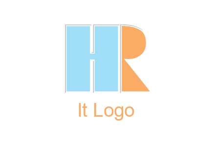 abstract shape letter H and letter R