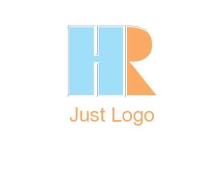 abstract shape letter H and letter R