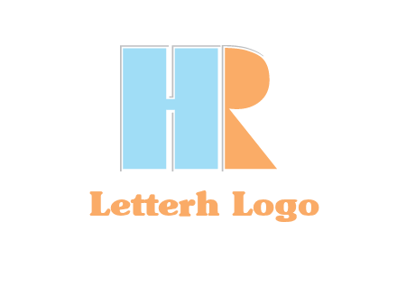 abstract shape letter H and letter R