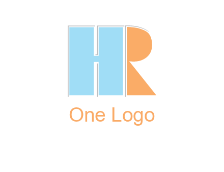 abstract shape letter H and letter R