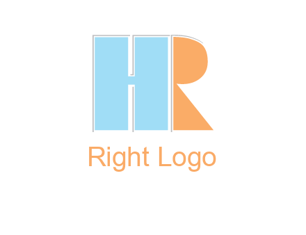 abstract shape letter H and letter R