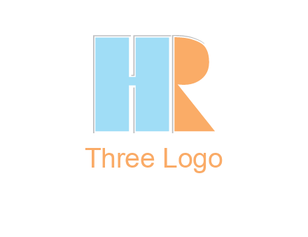 abstract shape letter H and letter R