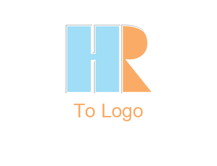 abstract shape letter H and letter R