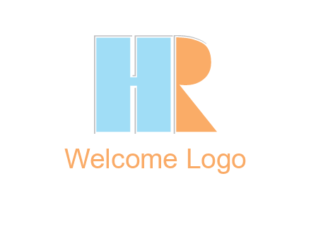 abstract shape letter H and letter R