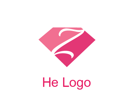 negative spacing letter Z in diamond