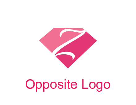 negative spacing letter Z in diamond