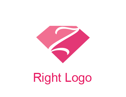 negative spacing letter Z in diamond