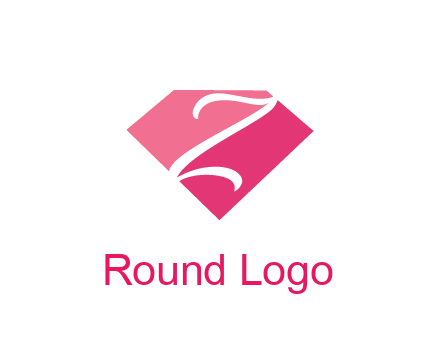 negative spacing letter Z in diamond