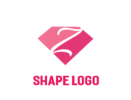 negative spacing letter Z in diamond