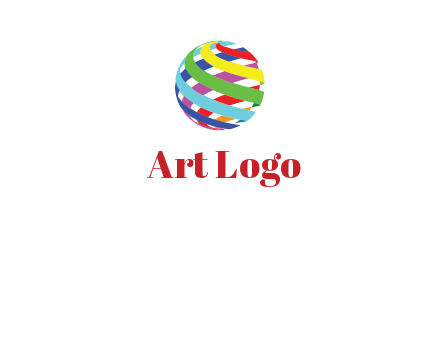 colorful ribbons wrapped in globe 