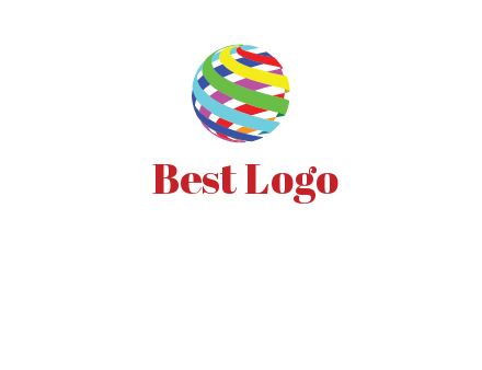 colorful ribbons wrapped in globe 