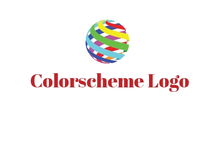 colorful ribbons wrapped in globe 