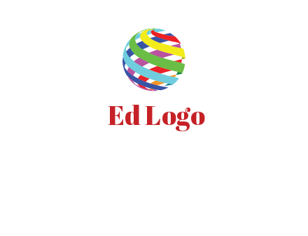 colorful ribbons wrapped in globe 