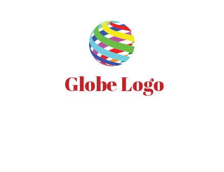 colorful ribbons wrapped in globe 