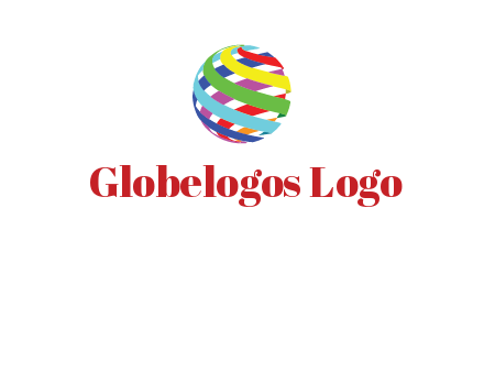 colorful ribbons wrapped in globe 
