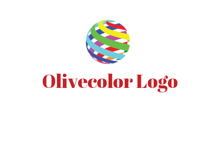 colorful ribbons wrapped in globe 