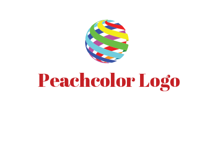 colorful ribbons wrapped in globe 