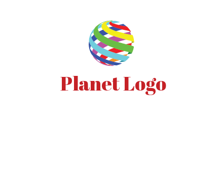 colorful ribbons wrapped in globe 