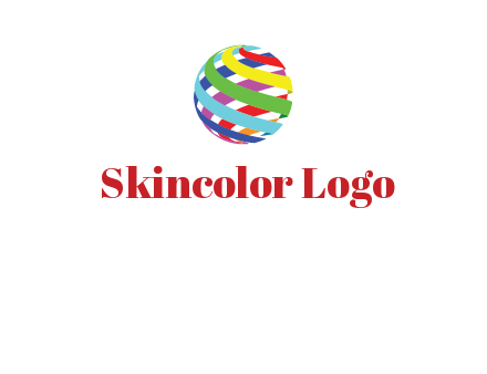 colorful ribbons wrapped in globe 