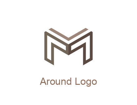 line art letter M 3D shape