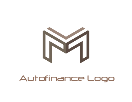 line art letter M 3D shape